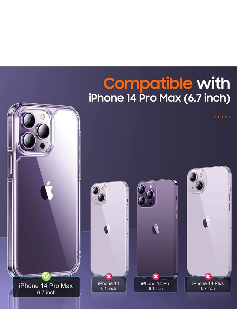 ELTRAZONE [5 in 1] uniqueMe Designed for iPhone 14 Pro Max Case with 2 Pack Tempered Glass Screen Protector 2pcs Camera Lens Protector  [Military Grade Protection] Shockproof Slim Thin  Anti-Scratch Kit-Clear - Image 5