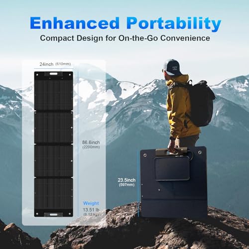 Junbpaw 210W Portable Solar Panel Waterproof Foldable Solar Panel Power Backup Solar Charger for Power Station RV Camping Off Grid - Image 3