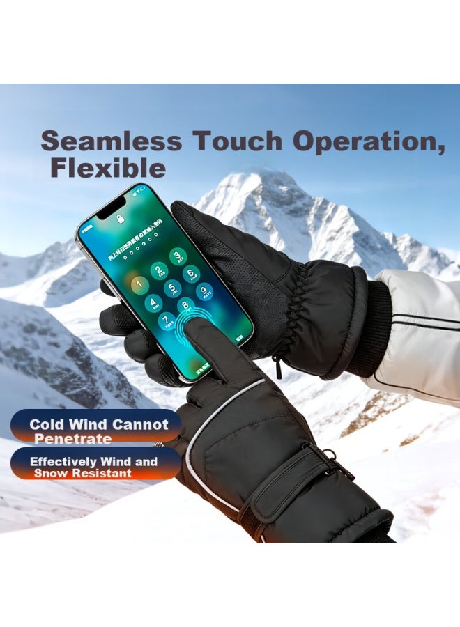 Tmt Waterproof Touchscreen Gloves Winter Thickened Warm Plush Lining Cycling Skiing Outdoor Cold Windproof Sports Gloves - Image 2