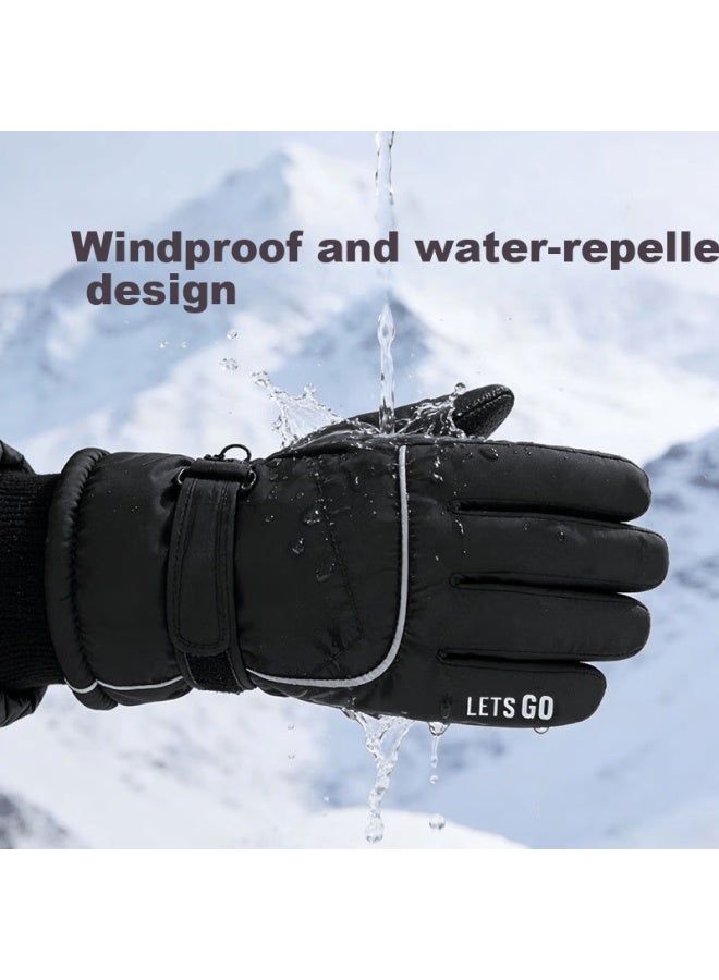 Tmt Waterproof Touchscreen Gloves Winter Thickened Warm Plush Lining Cycling Skiing Outdoor Cold Windproof Sports Gloves - Image 3