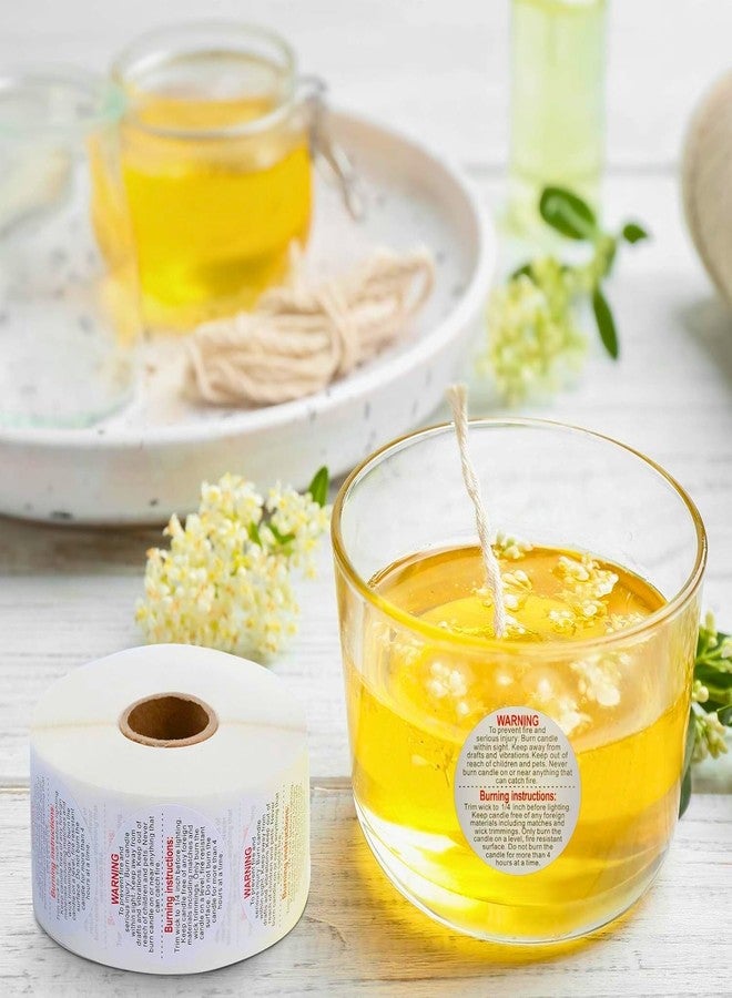 R Wellness ملصقات تحذيرية للشموع من R Wellness®، 500 ورقة، لبرطمانات الشموع المعطرة، ملصقات تحذيرية ذاتية اللصق، ملصقات أمان للشموع مقاس 1.5 بوصة، لصنع برطمانات الشموع، الشموع المصنوعة يدويًا - Image 5