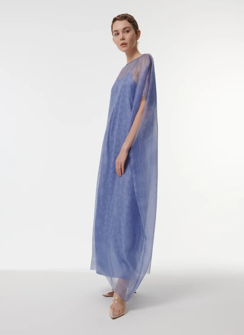 leem  Printed Organza Kaftan for Women | Best Price UAE