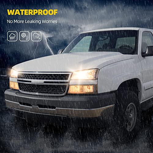 DWVO Headlight Assembly Compatible with 2003-2006 Chevy Avalanche Silverado 1500 1500HD 2500 2500HD 3500/2007 Chevrolet Silverado Classic Pickup Headlamp Black Housing Clear Reflector Lens (LED DRL) - Image 4
