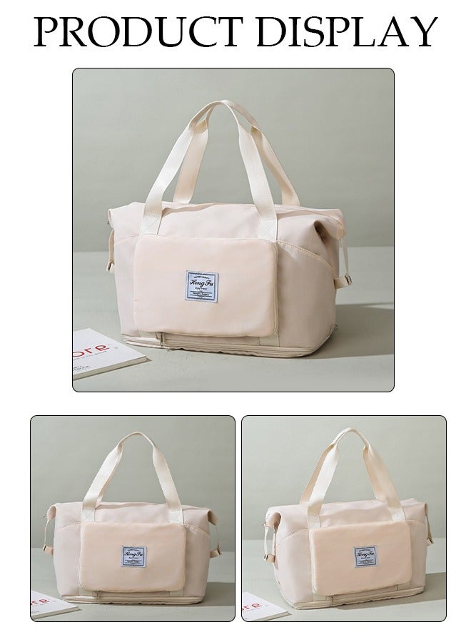 DUNISO Foldable Travel Duffel Bag Oxford Fabric Waterproof Large Capacity Expandable Shoulder Bag for Women Travel Weekender Bags Carry On Overnight Bags Dry and Wet Separation for Sports Gym - Image 4