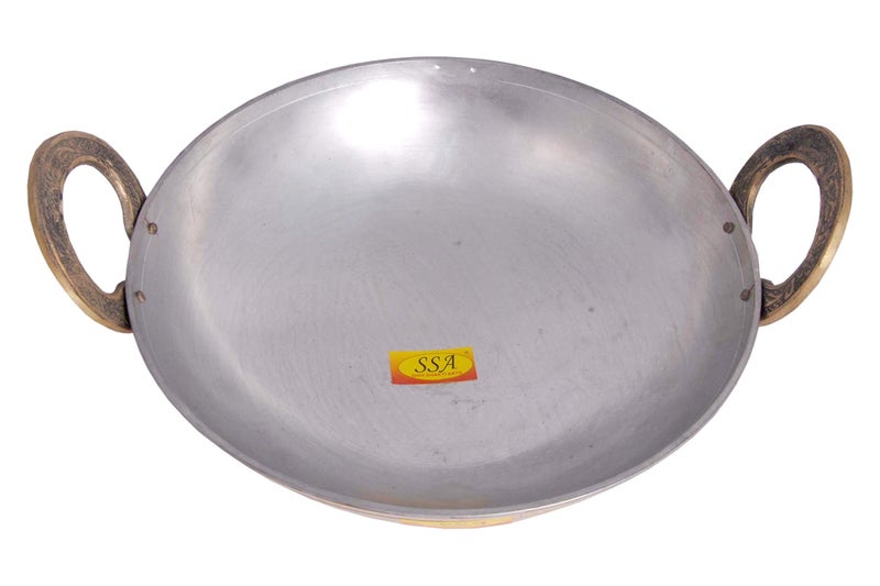 SHIV SHAKTI ARTS SHIV SHAKTI ARTS® Brass Kadhai - Use for Serving & Cooking Food in Hotel, Restaurants, Cafe(No.1 | Gold - Insight Nickle Plated Design)  - Image 2