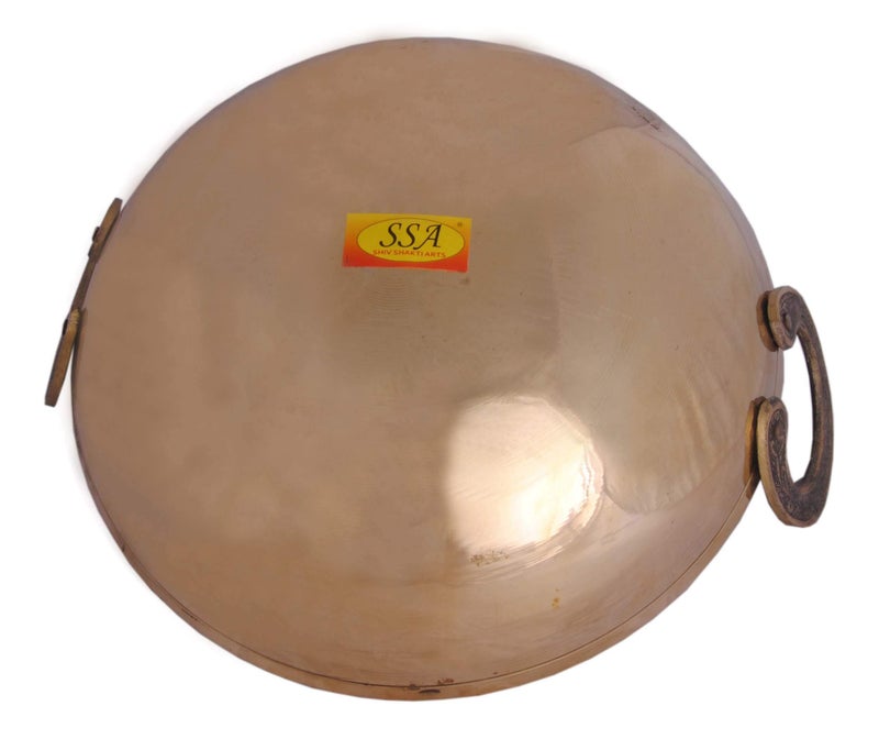 SHIV SHAKTI ARTS SHIV SHAKTI ARTS® Brass Kadhai - Use for Serving & Cooking Food in Hotel, Restaurants, Cafe(No.1 | Gold - Insight Nickle Plated Design)  - Image 3
