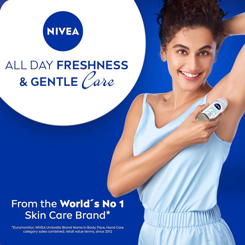 Nivea Deodorant Roll On Fresh Natural for Unisex 50ml Pack of 3 - Image 2