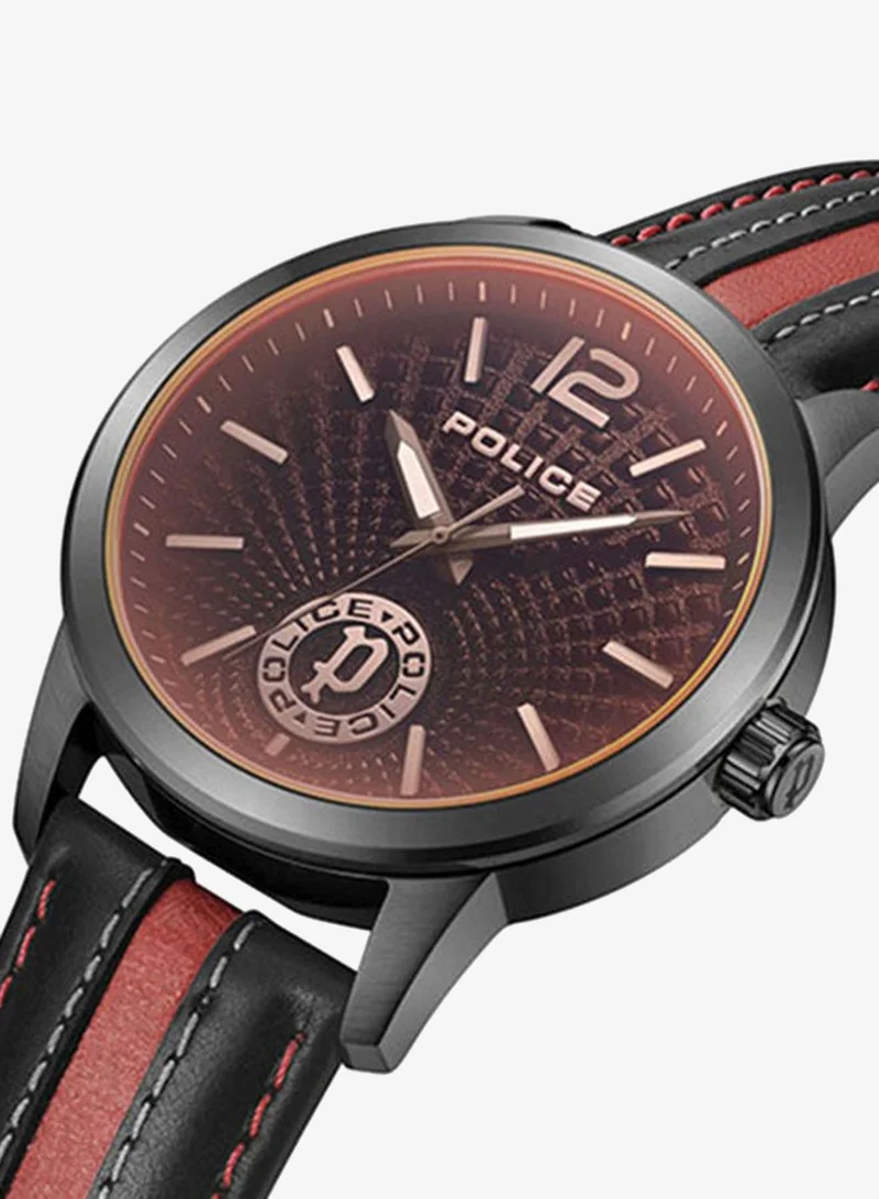 Police  Men Analog Round Shape Leather Wrist Watch PEWJA0021602 - 44 Mm for Men | Best Price UAE