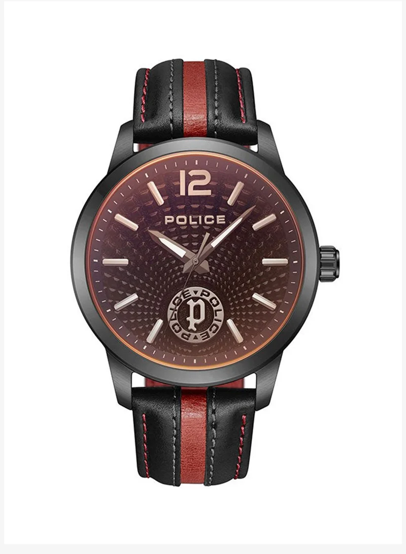 Police Men Analog Round Shape Leather Wrist Watch PEWJA0021602 - 44 Mm