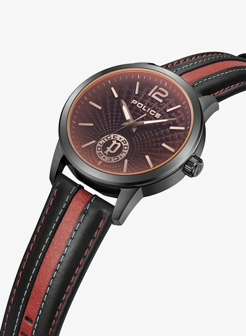 Police Men Analog Round Shape Leather Wrist Watch PEWJA0021602 - 44 Mm