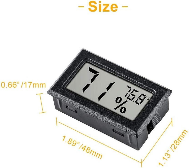 Pgzsy 12 Pack Mini Small Digital Electronic Temperature Humidity Meters Gauge Indoor Thermometer Hygrometer LCD Display Fahrenheit (℉) for Humidors, Greenhouse, Garden - Image 2