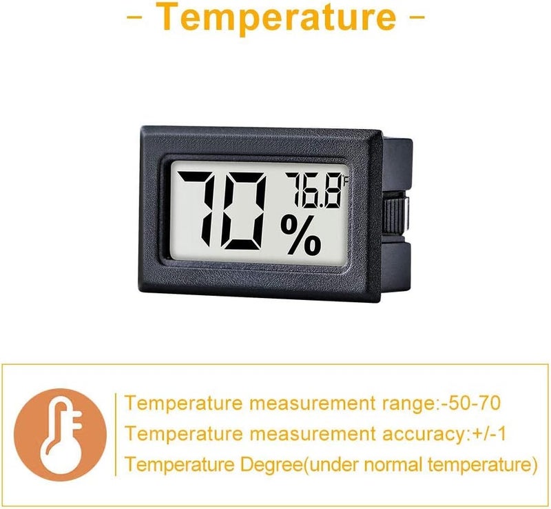 Pgzsy 12 Pack Mini Small Digital Electronic Temperature Humidity Meters Gauge Indoor Thermometer Hygrometer LCD Display Fahrenheit (℉) for Humidors, Greenhouse, Garden - Image 3