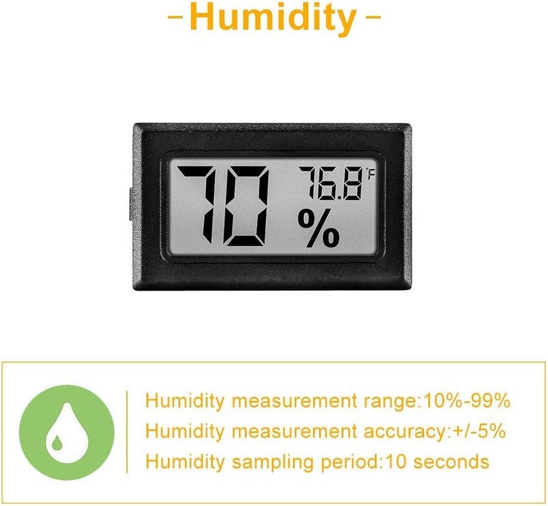 Pgzsy 12 Pack Mini Small Digital Electronic Temperature Humidity Meters Gauge Indoor Thermometer Hygrometer LCD Display Fahrenheit (℉) for Humidors, Greenhouse, Garden - Image 4