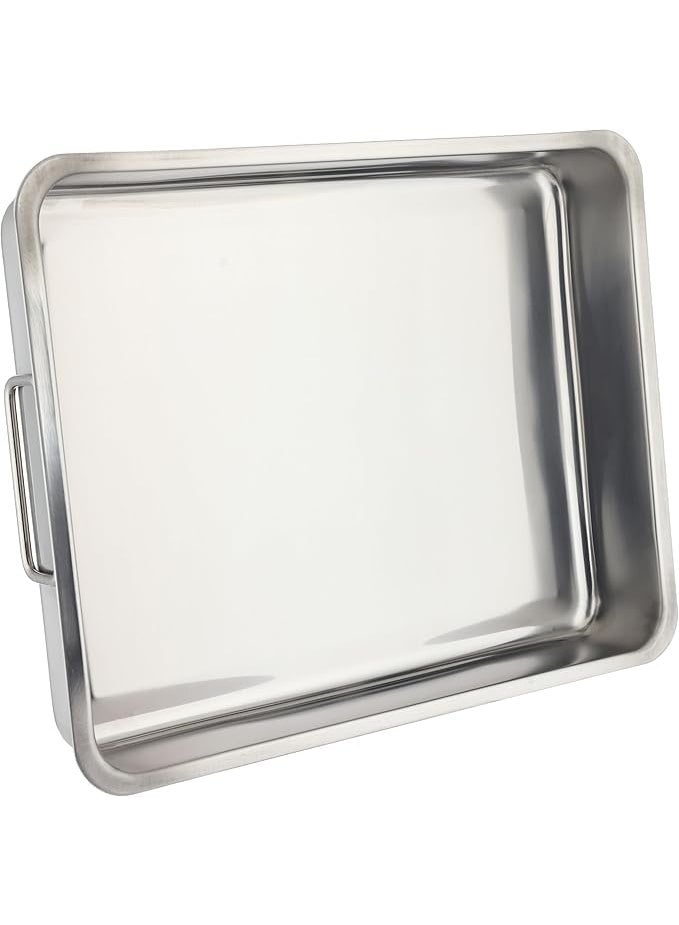 صينية تحميص مع رف شوي، ستانلس ستيل، 40 x 32 x 7 سم - Image 3