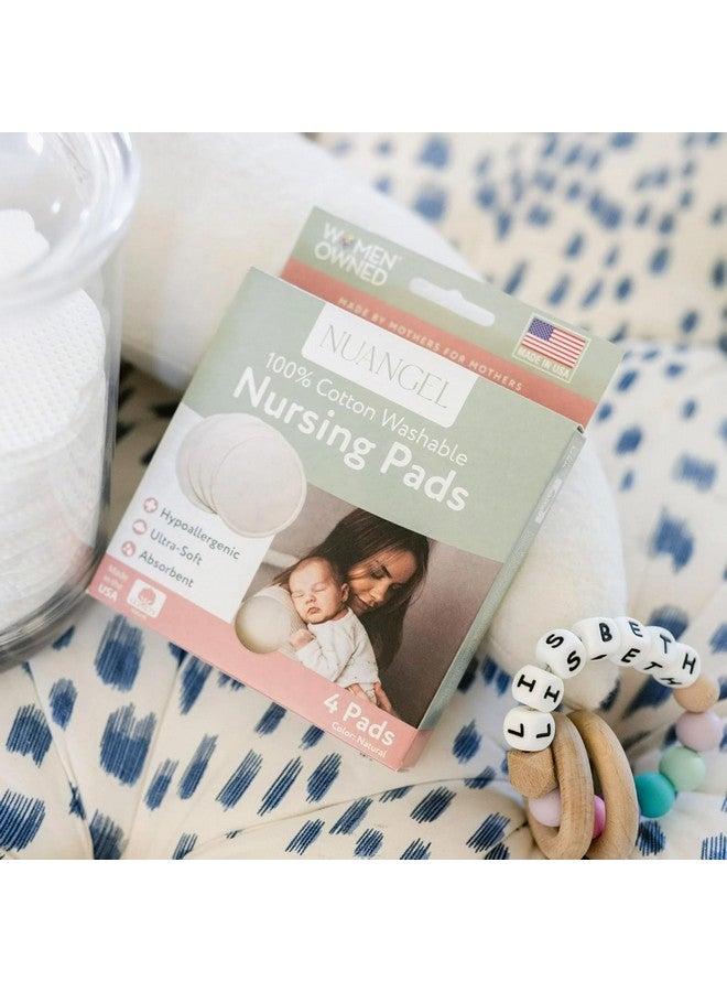 NuAngel NuAngel Natural Cotton Washable Nursing Pad, Essential for Newborn Care, Perfect Breast Pads for Leaking Milk, Nipple Pads for Nursing Newborns, Must-Have for Breastfeeding Moms (4 Pads per Package) - Image 2