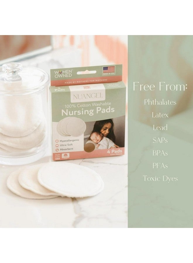 NuAngel NuAngel Natural Cotton Washable Nursing Pad, Essential for Newborn Care, Perfect Breast Pads for Leaking Milk, Nipple Pads for Nursing Newborns, Must-Have for Breastfeeding Moms (4 Pads per Package) - Image 4