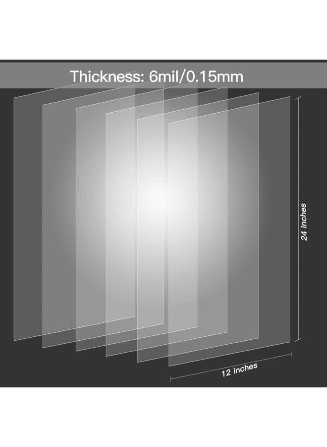 EGOSKY 15 Pack 6 Mil Clear Mylar Stencil Sheets, 12" x 24" Blank Stencils, Reusable Template Material, Make Your Own Stencil Compatible Vinyl Cutting Machine - Image 2
