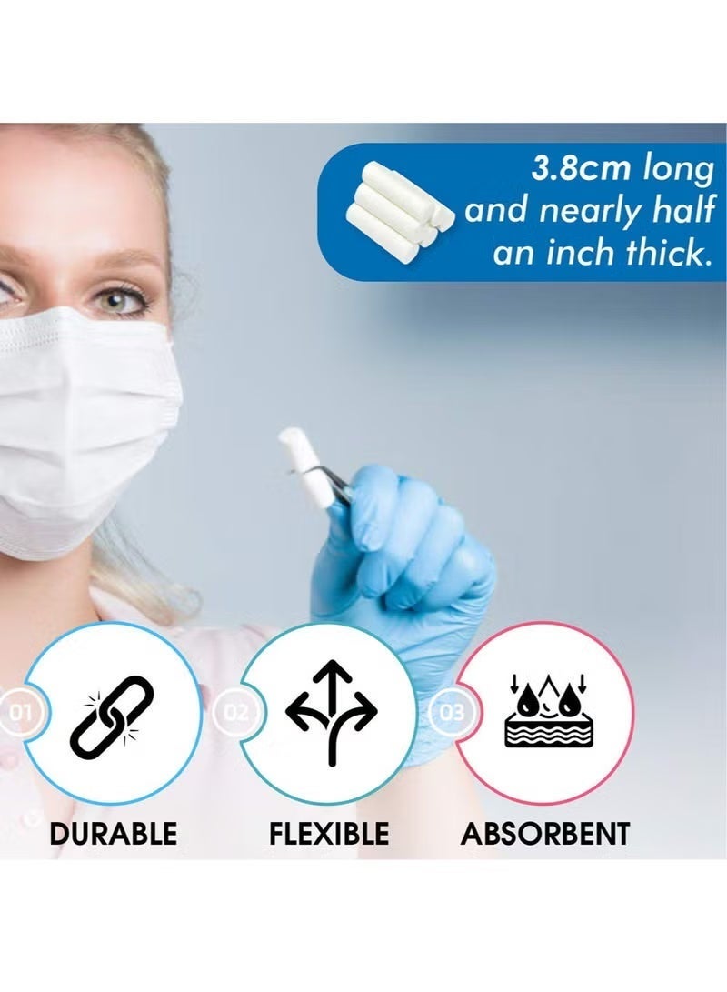 SUPERBAA Dental Cotton Rolls, Dental Cotton Rolls for Mouth, Nose Bleed Plugs for Kids or Adults, Highly Absorbent Nose Bleed Stopper & Mouth Gauze, Non Sterile 3.8cm Long Rolled Cotton Pads  Pack of 2000 pieces (50pcs/Wrap, 40wrap/pack) - Image 3