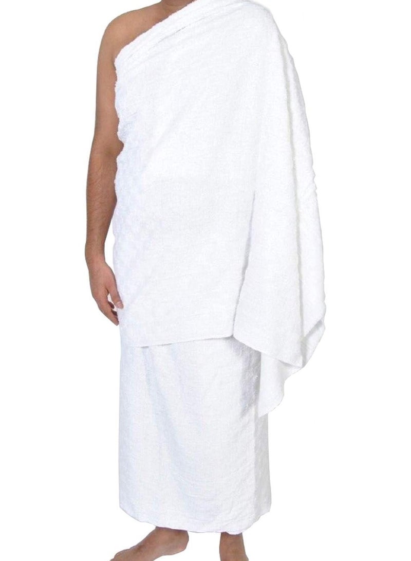 Al othaiman hajj essentials And Umrah - 2 White Towels - 100% Combed cotton Sports towels, weight 1000 grams, made of Egyptian cotton - Image 1