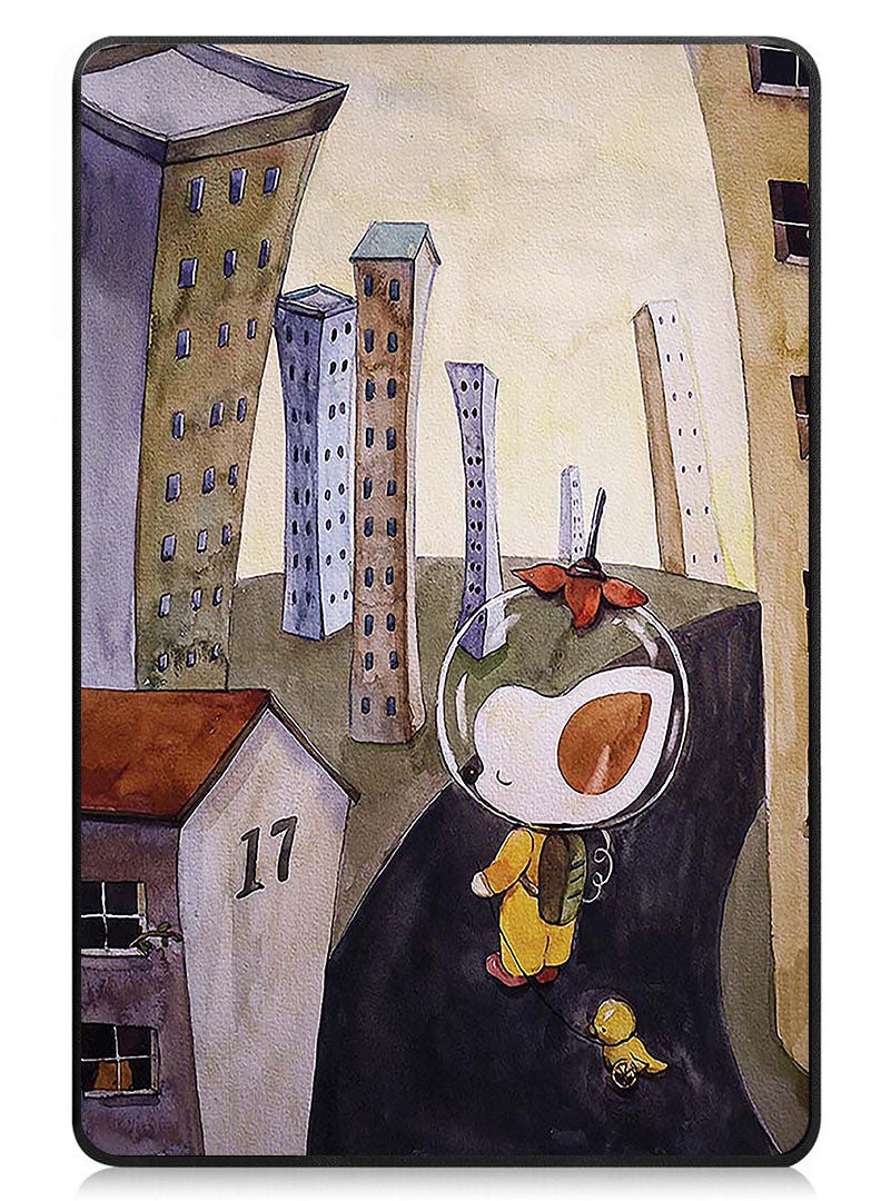 Theodor Protective Flip Case For Apple iPad Pro 13 (2024) With Trifold Stand Auto Wake Sleep Shockproof Cover Space town - Image 1