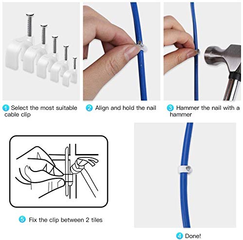 DIY Crafts Pack Of 3 Sets 100x3 Square Mix 100Pcspack 514mm RoundSquare Steel Nail Cable Clamp Supplies Wire Cable Clip Buckle Plastic Clips Ties Fixer FastPack Of 3 Sets 100x3 Square - Image 2