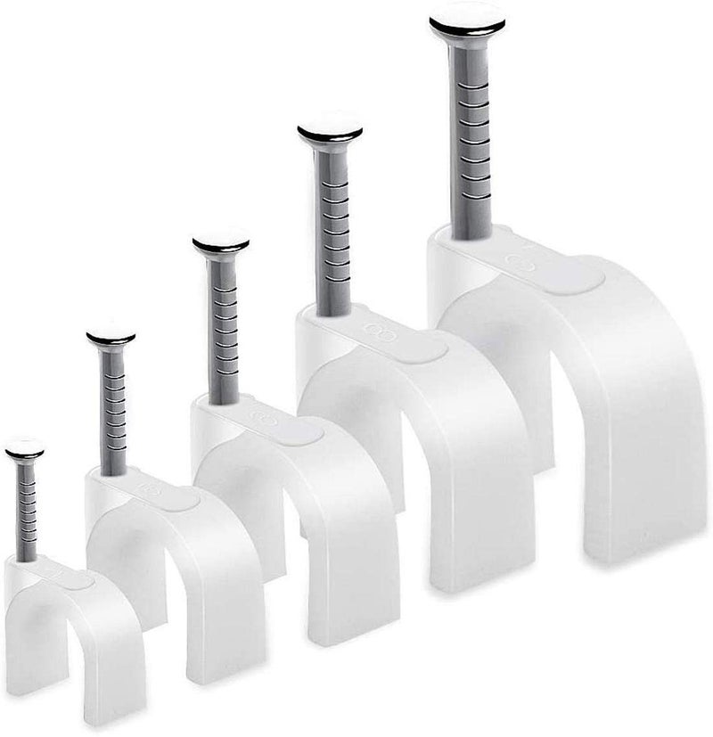 DIY Crafts Pack Of 3 Sets 100x3 Square Mix 100Pcspack 514mm RoundSquare Steel Nail Cable Clamp Supplies Wire Cable Clip Buckle Plastic Clips Ties Fixer FastPack Of 3 Sets 100x3 Square - Image 1