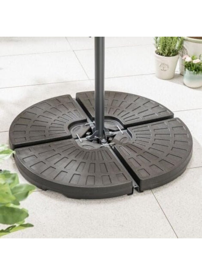 Paradiso Umbrella Resin Base 12 Kgs, Fan-Shaped, 4-Piece Modular Design, Carry Handle Included, Outdoor Patio Use, Durable Resin Build, Fits Standard Poles - Image 2