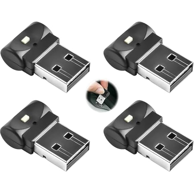 Bukela Usb Car Ambient Lighting Car Interior Ambient Light Portable Mini Led Night Light 7 Colors Adjustable Laptops Usb Sockets Night Lights And Extra Usbplugs Decoration 4 Pieces - Image 1