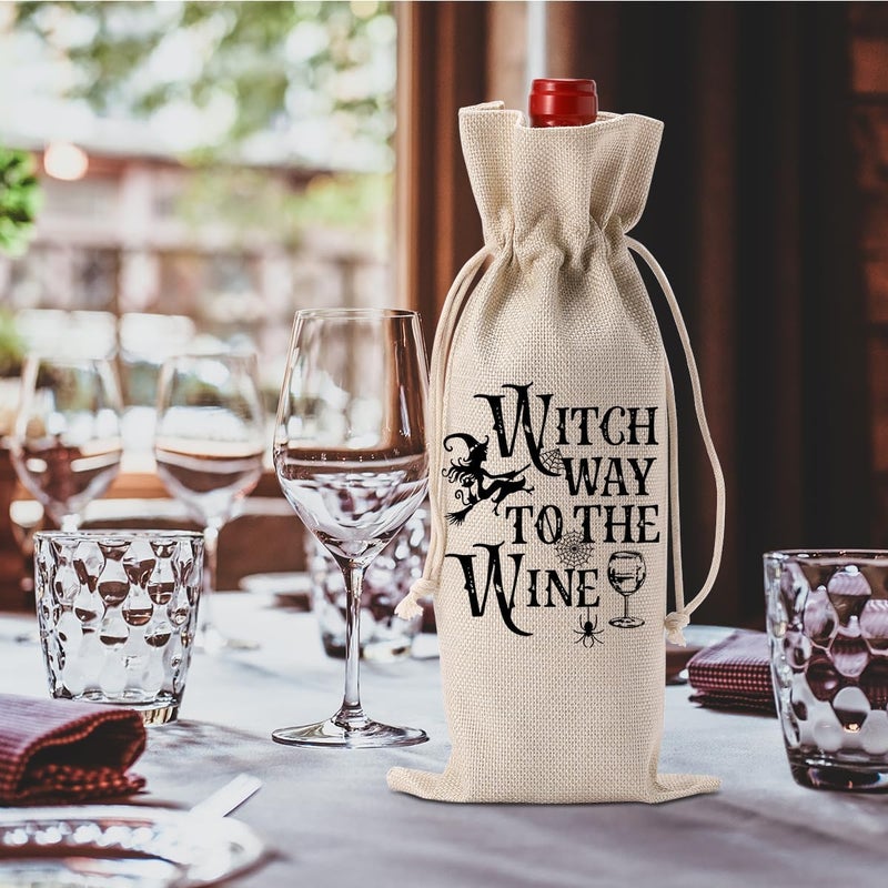 FBCCZEY Halloween Wine Bag Halloween Birthday Gifts for Women Men Halloween Decor Halloween Party Decorations Halloween Birthday Party Decorations for Wine Tasting Party Reunion - Image 3
