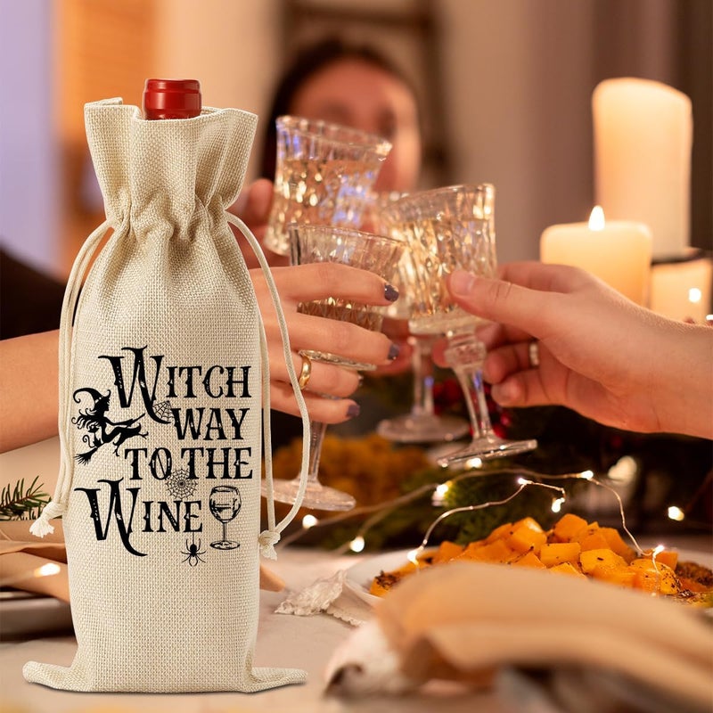 FBCCZEY Halloween Wine Bag Halloween Birthday Gifts for Women Men Halloween Decor Halloween Party Decorations Halloween Birthday Party Decorations for Wine Tasting Party Reunion - Image 2