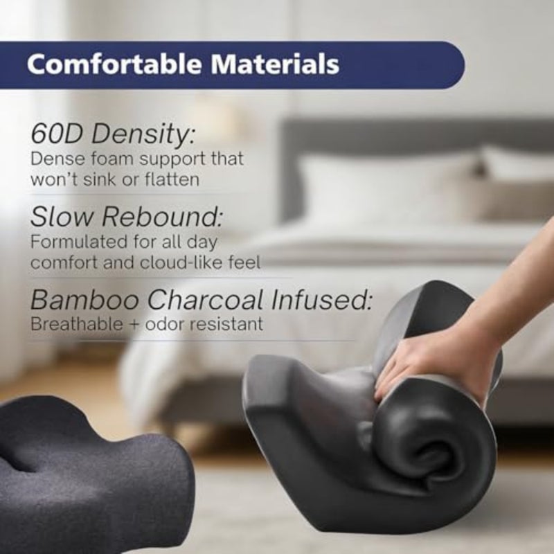 Lumbar Support Pillow for Office Chair, Lower Back Pain Relief Cushion with Adjustable Bolster, Memory Foam Pillow for Car, Couch, Gaming Seats - Image 4