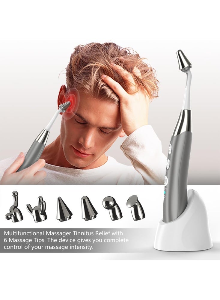 SYOSI Electric Pressure Point Massage Tool, Acupressure Pen with 6 Heads for Scalp Stress Relief and Head Massage – Relaxing Acupressure Massager  - Image 4