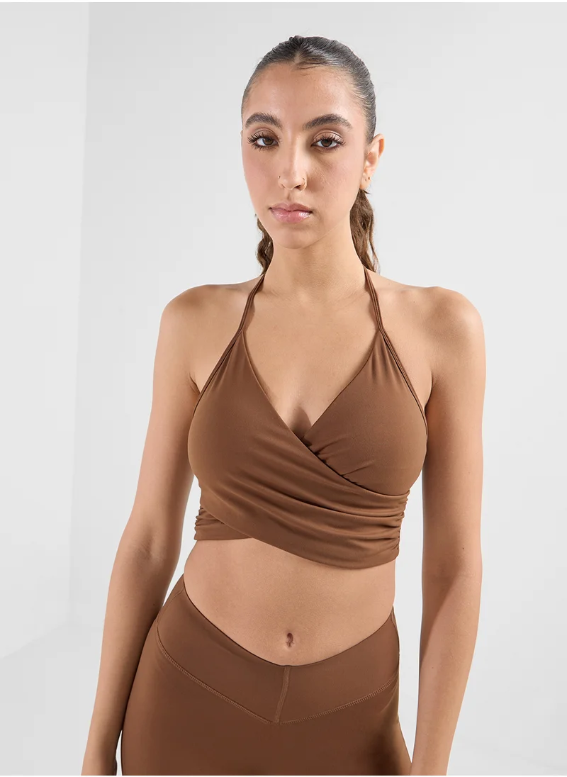 فورورد Halter Neck Sports Bra & Flared Sculpting Leggings