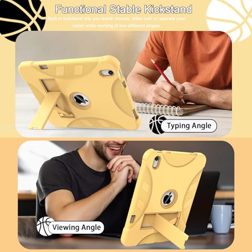Rantice Military-Grade Tested Case for iPad (A16) 11th/10th Generation(2025/2022), Heavy Duty Shockproof Protective iPad Case with Kickstand & Pencil Holder & Child-Safe Design, Yellow - Image 5