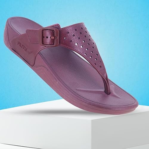 FLITE Women's Flip Flops FL-430 | Comfortable Lightweigh EVA Slippers for Home & Outdoor Use (Wine, UK Footwear Size System, Adult, Women, Numeric, Medium, 7) - Image 2