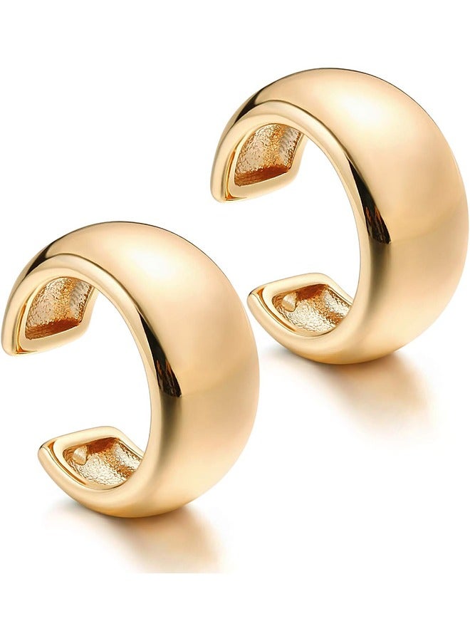 Mevecco Women Ear Cuff Earring Gold Non Pierced Ear Cartilage Clip on Wrap Hoop 14K Gold Filled Tiny Boho Beach Simple Minimalist Delicate Handmade Hypoallergenic Jewelry Gift-Sold as Single/Pair - Image 1