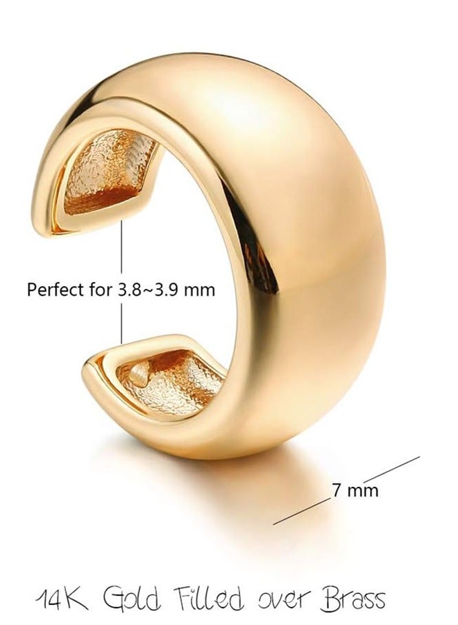 Mevecco Women Ear Cuff Earring Gold Non Pierced Ear Cartilage Clip on Wrap Hoop 14K Gold Filled Tiny Boho Beach Simple Minimalist Delicate Handmade Hypoallergenic Jewelry Gift-Sold as Single/Pair - Image 5