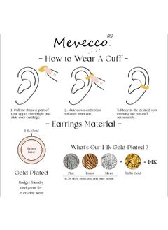 Mevecco Women Ear Cuff Earring Gold Non Pierced Ear Cartilage Clip on Wrap Hoop 14K Gold Filled Tiny Boho Beach Simple Minimalist Delicate Handmade Hypoallergenic Jewelry Gift-Sold as Single/Pair  - Image 4