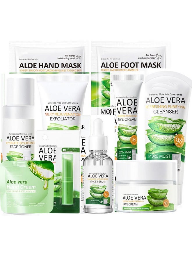 Rosarden - 10Pcs Skin Care Products Set Aloe Vera Skin Care Sets Skin Care Gift Set For Women Girls Skincare Routine Set Face Care Kit For Dry Skin Hydrating Whole Body Skin Care - Image 1