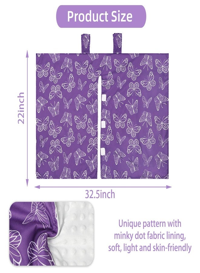 WINGHENLEE Baby Car Seat Cover for Boys Girls, Winter Infant Carseat Cover for Babies, Peekaboo Opening Nursing Cover Carseat Canopy, Warm Carrier Cover for Newborn, Purple Butterfly - Image 2