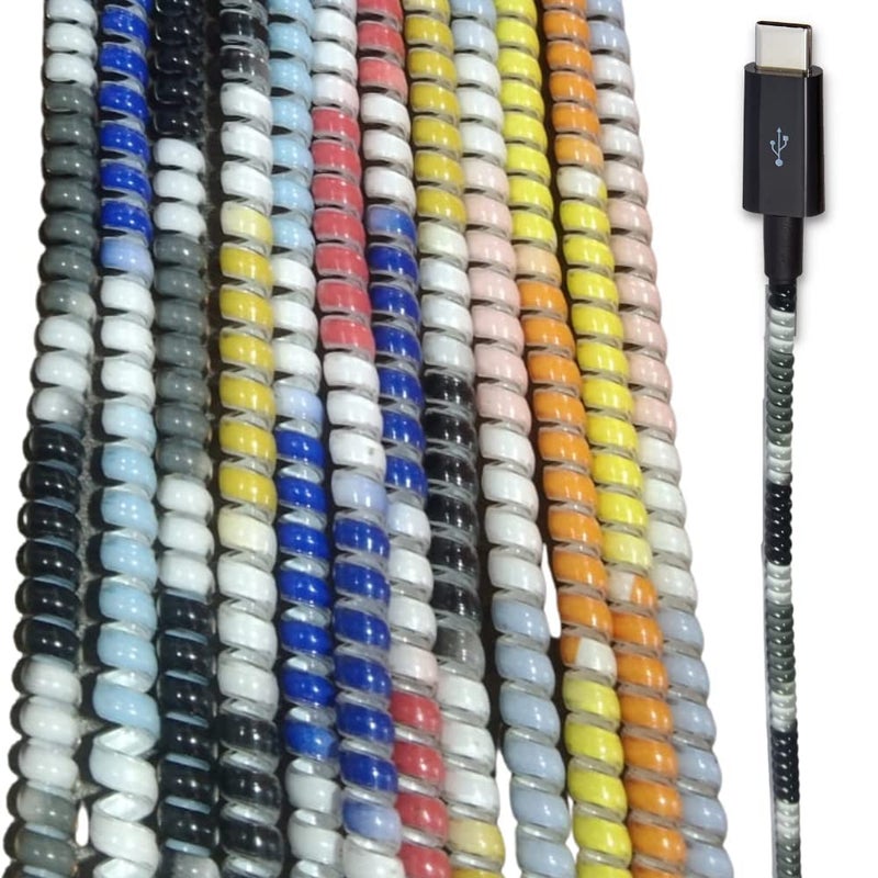 BeFall Electroplated Metallic Spiral Protector for Wire Repair, Pet Cord, Headphone Saver - Cable Wrap/Cover for Mac Charging, USB Tube, Earphone (MultiColorNew) - Image 1