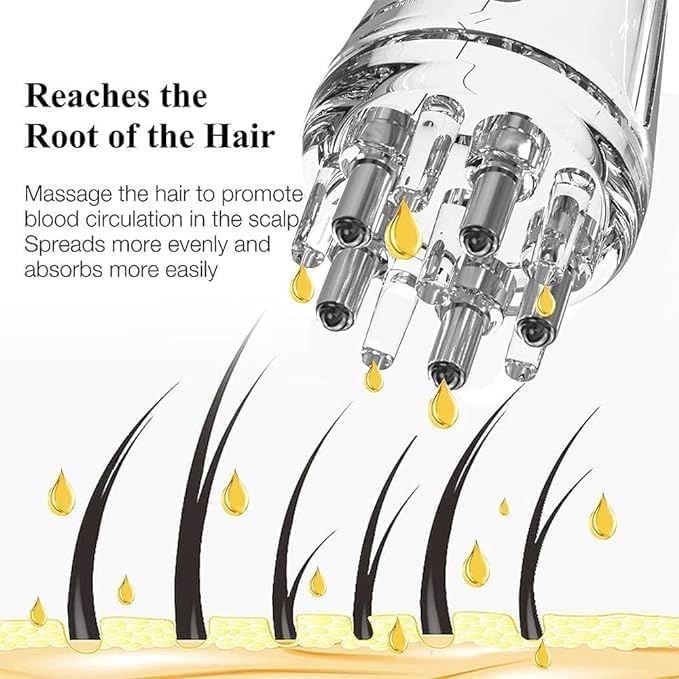 TECH LOGO ELECTRONICS TECH LOGO ELECTRONICS Women hair oil Scalp Applicator Comb Portable Liquid Guide Comb Hair Essential Oil Rollerball Massage Comb Hair Oil Applicator BottlePACK OF 1  - Image 2
