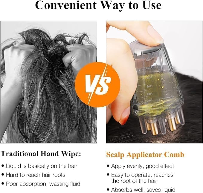 TECH LOGO ELECTRONICS TECH LOGO ELECTRONICS Women hair oil Scalp Applicator Comb Portable Liquid Guide Comb Hair Essential Oil Rollerball Massage Comb Hair Oil Applicator BottlePACK OF 1  - Image 5