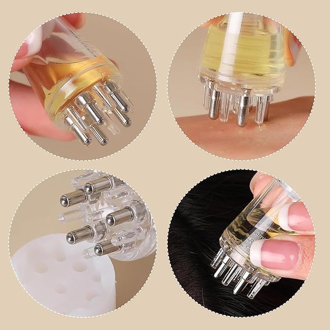TECH LOGO ELECTRONICS TECH LOGO ELECTRONICS Women hair oil Scalp Applicator Comb Portable Liquid Guide Comb Hair Essential Oil Rollerball Massage Comb Hair Oil Applicator BottlePACK OF 1  - Image 3