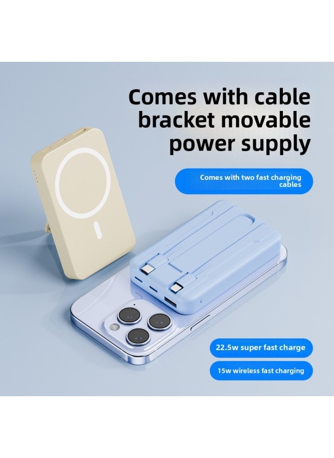 Generic Large Capacity MagSafe Magnetic Charging Treasure 10000 MA Mini Thin And Light Wireless Fast Charging Power Bank-Color:Sky Blue Ordinary Wireless 5W-Power Supply Capacity:Foot 10000 MA  - Image 3