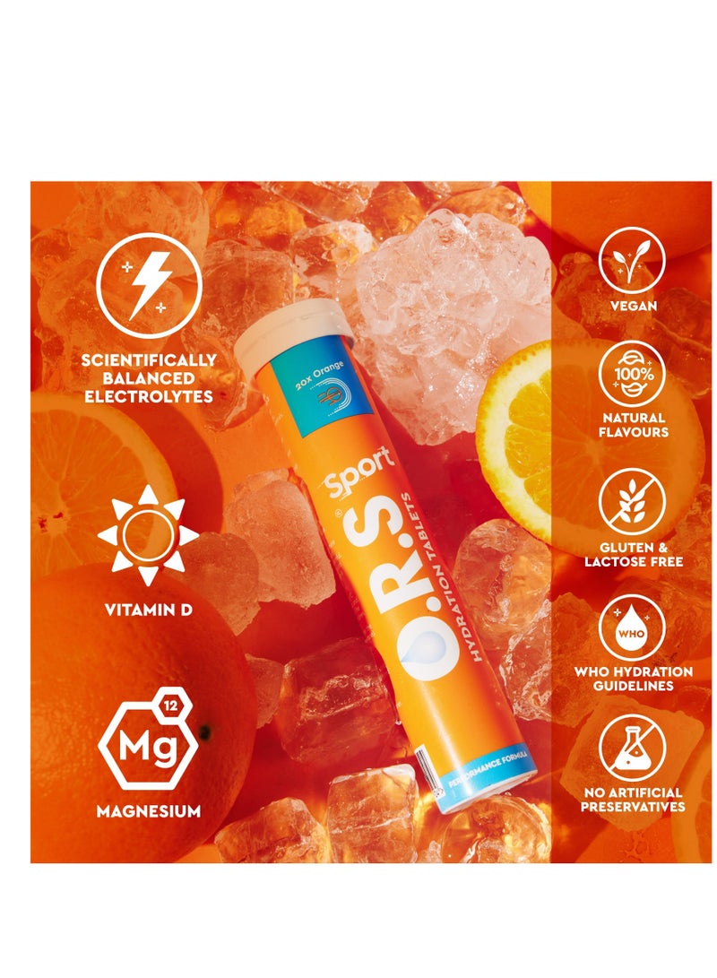 Ors Hydration Tablets With Electrolytes, Vegan, Gluten And Lactose Free Formula - Natural Orange Flavor - 20 Count Pack of 6 - Image 2