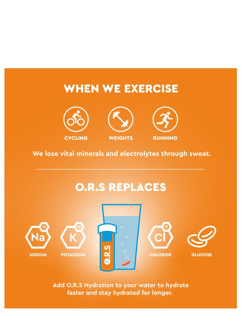 Ors Hydration Tablets With Electrolytes, Vegan, Gluten And Lactose Free Formula - Natural Orange Flavor - 20 Count Pack of 6 - Image 3