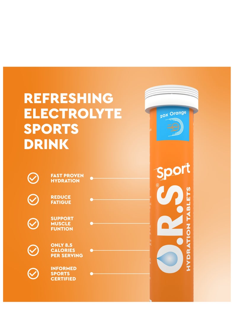 Ors Hydration Tablets With Electrolytes, Vegan, Gluten And Lactose Free Formula - Natural Orange Flavor - 20 Count Pack of 6 - Image 4