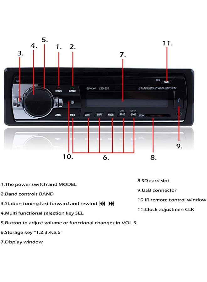 Generic Car Radio Stereo Player Bluetooth Phone Aux-In Mp3 Fm/Usb/1 Din/Remote Control 12V Car Audio  - Image 2