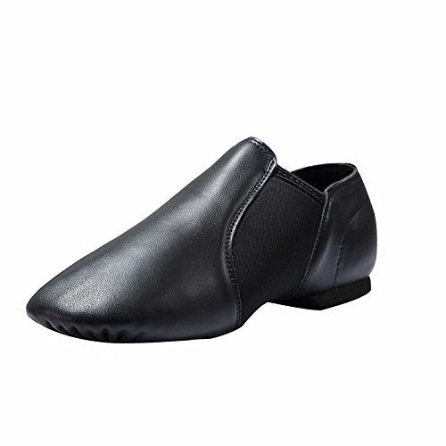 Dynadans Leather Upper Slip-on Jazz Shoe for Girls and Boys (Big Kid/Little Kid/Toddler) 3M Little Kid Black - Image 1